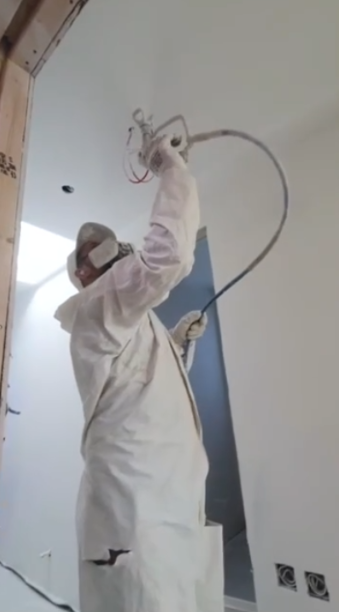 Precision Spray Painting for Interior Walls and Ceilings